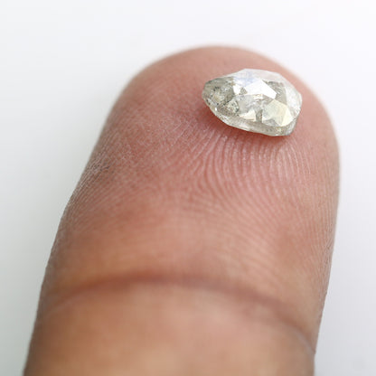 0.88 CT Rose Cut Pear Salt and Pepper Galaxy Diamond For Bezel RingFor Gold Ring Diamonds