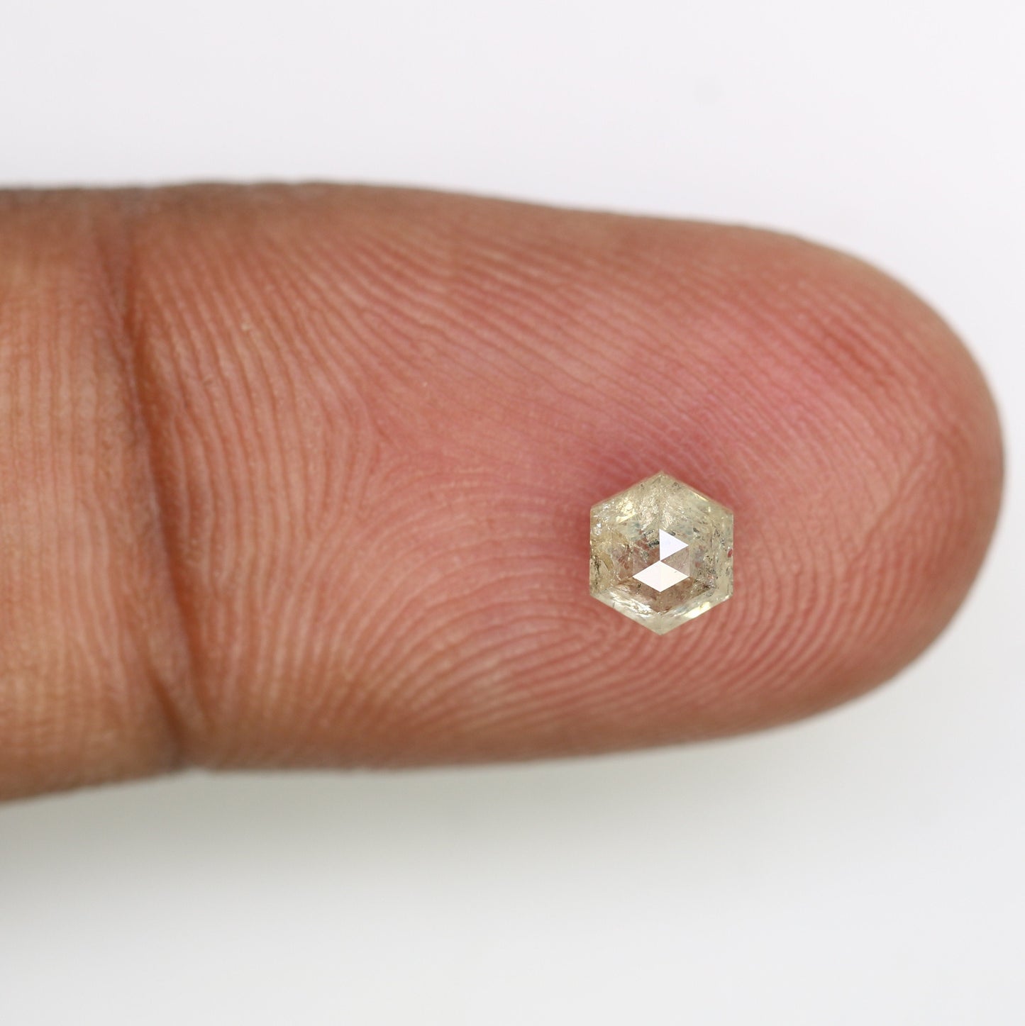 0.59 CT Hexagon Cut Salt and Pepper Diamond - Natural Hexagon Diamond - Salt and Pepper Ring - Gift for Wifey - Gift for mother - jewelry