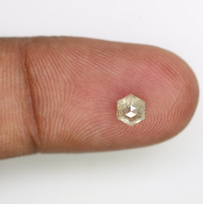 0.59 CT Hexagon Cut Salt and Pepper Diamond - Natural Hexagon Diamond - Salt and Pepper Ring - Gift for Wifey - Gift for mother - jewelry