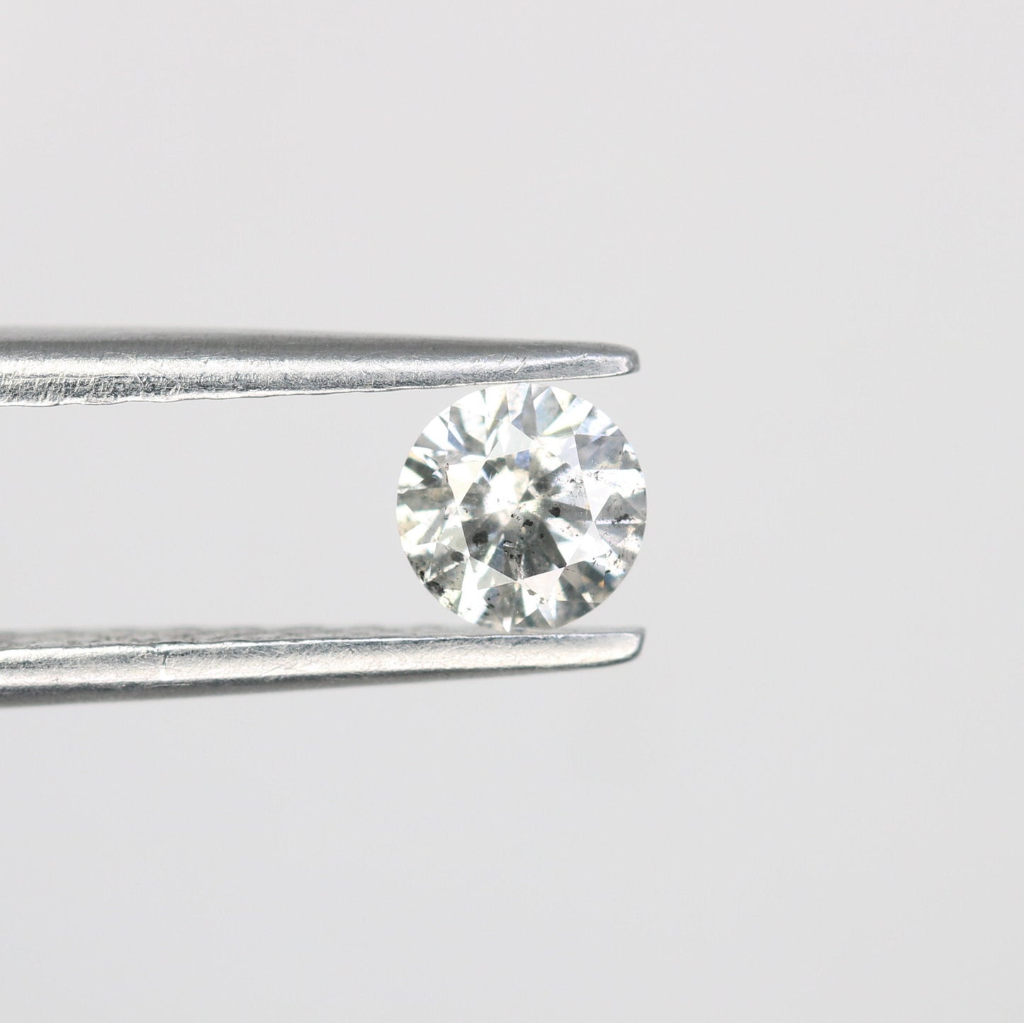 0.32 Carat 4.4mm Loose Round Salt and Pepper Natural Diamond for Wedding Ring Bands | Perfect for Unique Engagement or Custom Jewelry Design