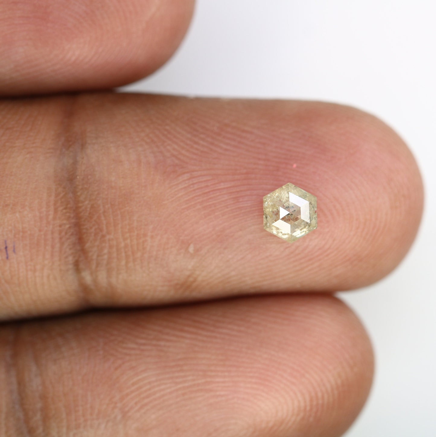 0.59 CT Hexagon Cut Salt and Pepper Diamond - Natural Hexagon Diamond - Salt and Pepper Ring - Gift for Wifey - Gift for mother - jewelry