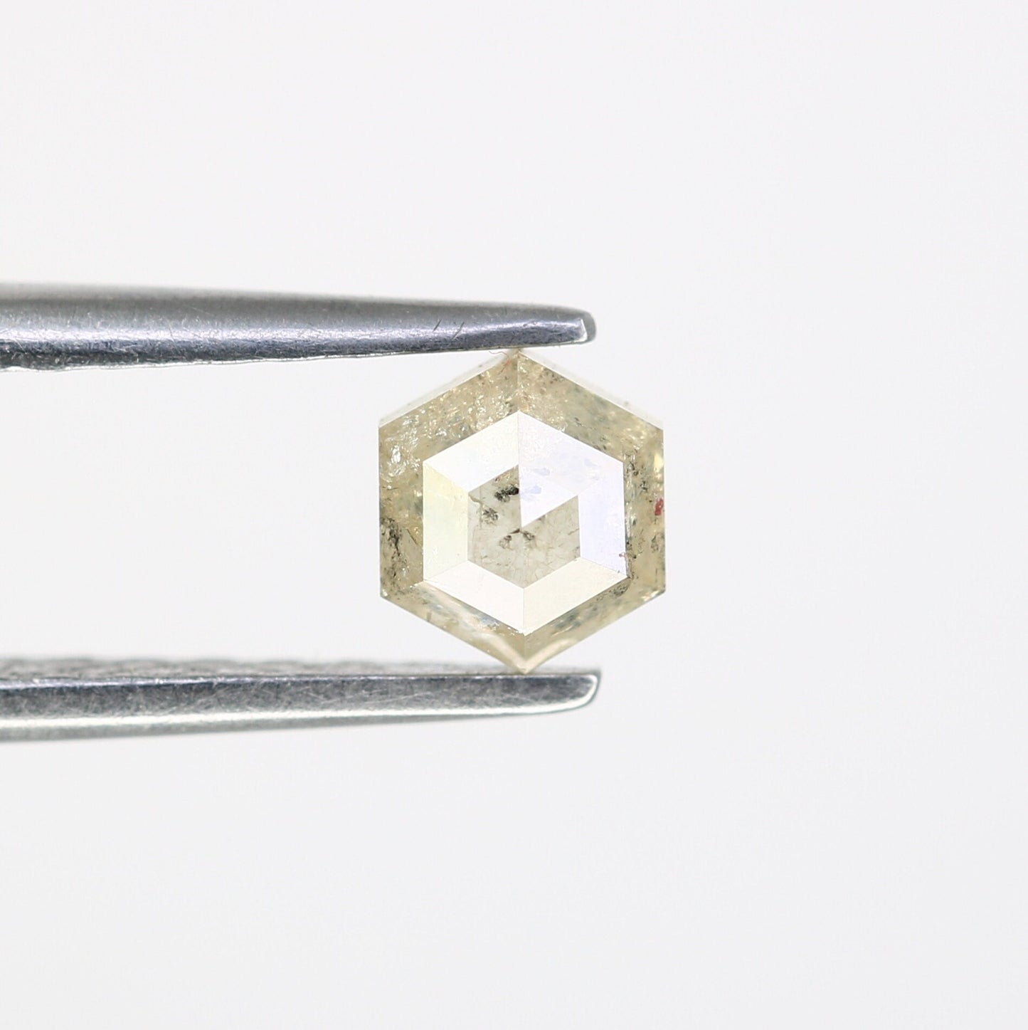 0.59 CT Hexagon Cut Salt and Pepper Diamond - Natural Hexagon Diamond - Salt and Pepper Ring - Gift for Wifey - Gift for mother - jewelry