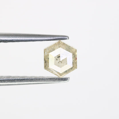 0.59 CT Hexagon Cut Salt and Pepper Diamond - Natural Hexagon Diamond - Salt and Pepper Ring - Gift for Wifey - Gift for mother - jewelry