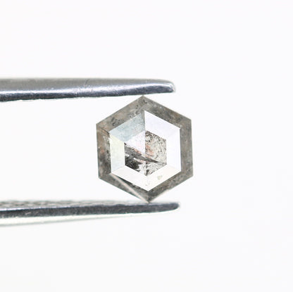 0.58 CT Hexagon Cut Salt and Pepper Diamond - Natural Hexagon Diamond - Salt and Pepper Ring - Gift for Wifey - Gift for mother - jewelry