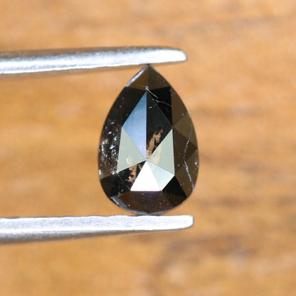 0.53 CT Black Pear Cut Salt And Pepper Diamond For Engagement/Wedding RingFor Gold Ring Diamonds