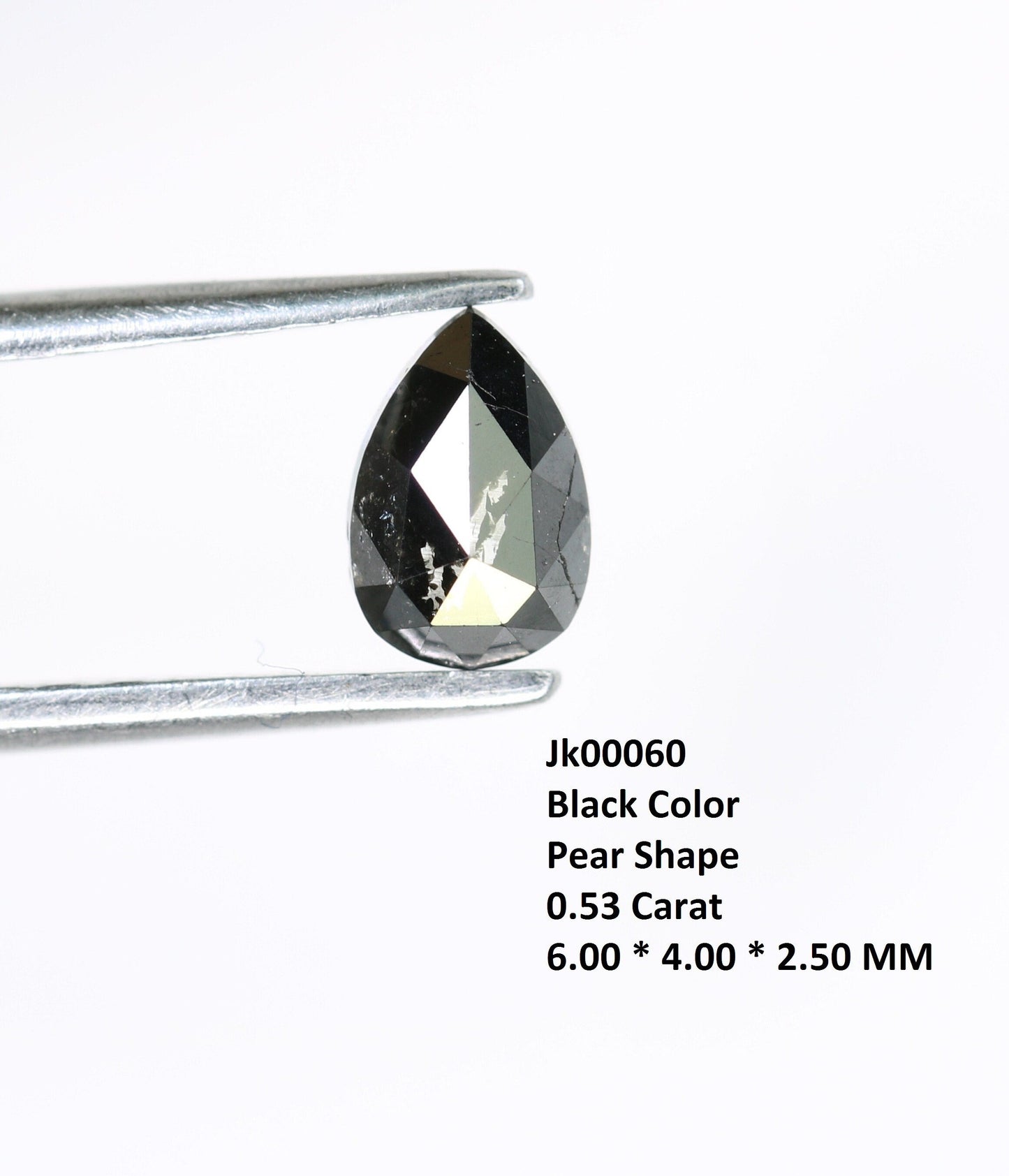 0.53 CT Black Pear Cut Salt And Pepper Diamond For Engagement/Wedding RingFor Gold Ring Diamonds