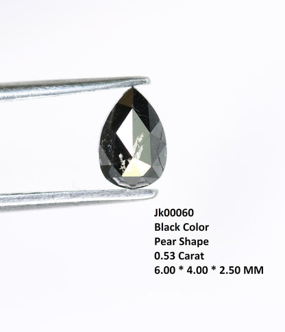 0.53 CT Black Pear Cut Salt And Pepper Diamond For Engagement/Wedding RingFor Gold Ring Diamonds