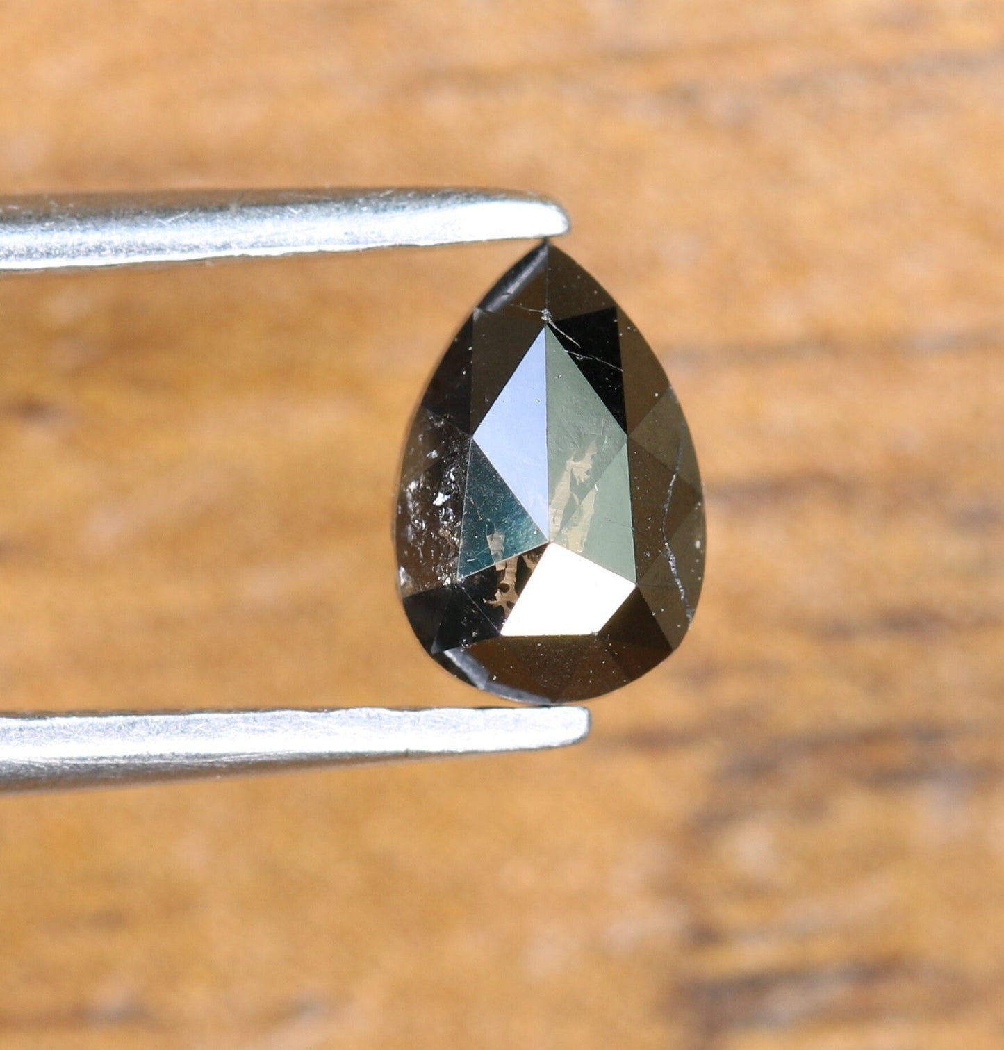 0.53 CT Black Pear Cut Salt And Pepper Diamond For Engagement/Wedding RingFor Gold Ring Diamonds