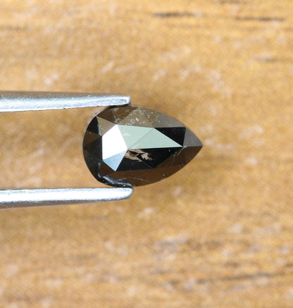 0.53 CT Black Pear Cut Salt And Pepper Diamond For Engagement/Wedding RingFor Gold Ring Diamonds