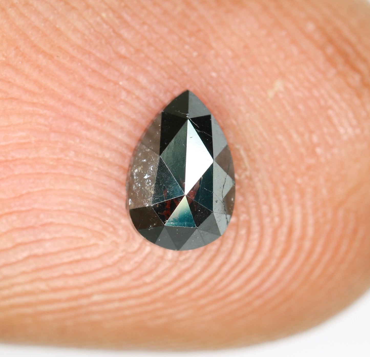 0.53 CT Black Pear Cut Salt And Pepper Diamond For Engagement/Wedding RingFor Gold Ring Diamonds