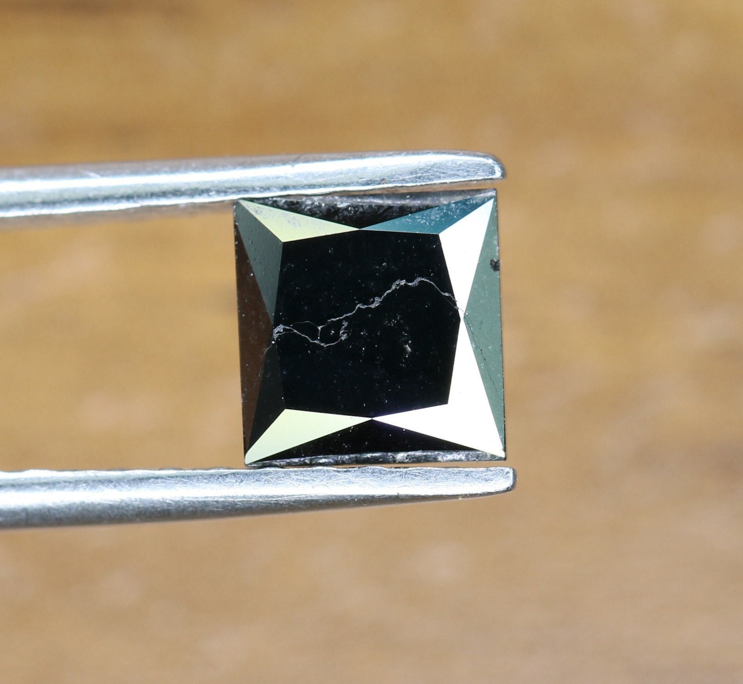 1.34 Carat Princess Cut Black Diamond For Wedding/Engagement RingFor Gold Ring Diamonds