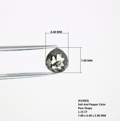 1.15 CT Pear Cut Salt and Pepper Loose Diamond for Birthday Gift | Perfect Gift for Mom or Daughter | Elegant Gold Ring Gemstone