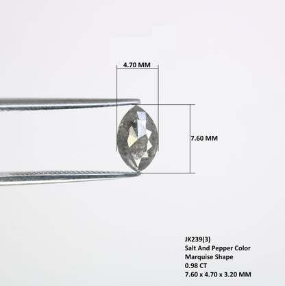 0.98 CT Natural Marquise Shape Salt And Pepper Diamond | Black/Grey Diamonds For Weeding & Earring | For pendant | For Bracelet Diamonds
