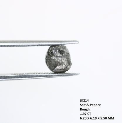 1.97CT Salt and Pepper Uncut Gray Diamond|For Rough Diamond Gold Ring|Raw Diamond For Jewelry|Unique Gift|Antique Raw Diamond Gift