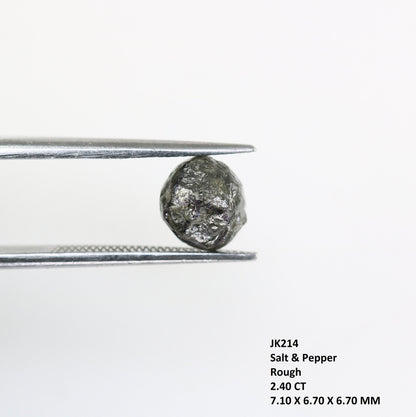 2.40CT Salt and Pepper Uncut Gray Diamond|For Rough Diamond Gold Ring|Raw Diamond For Jewelry|Unique Gift|Antique Raw Diamond Gift