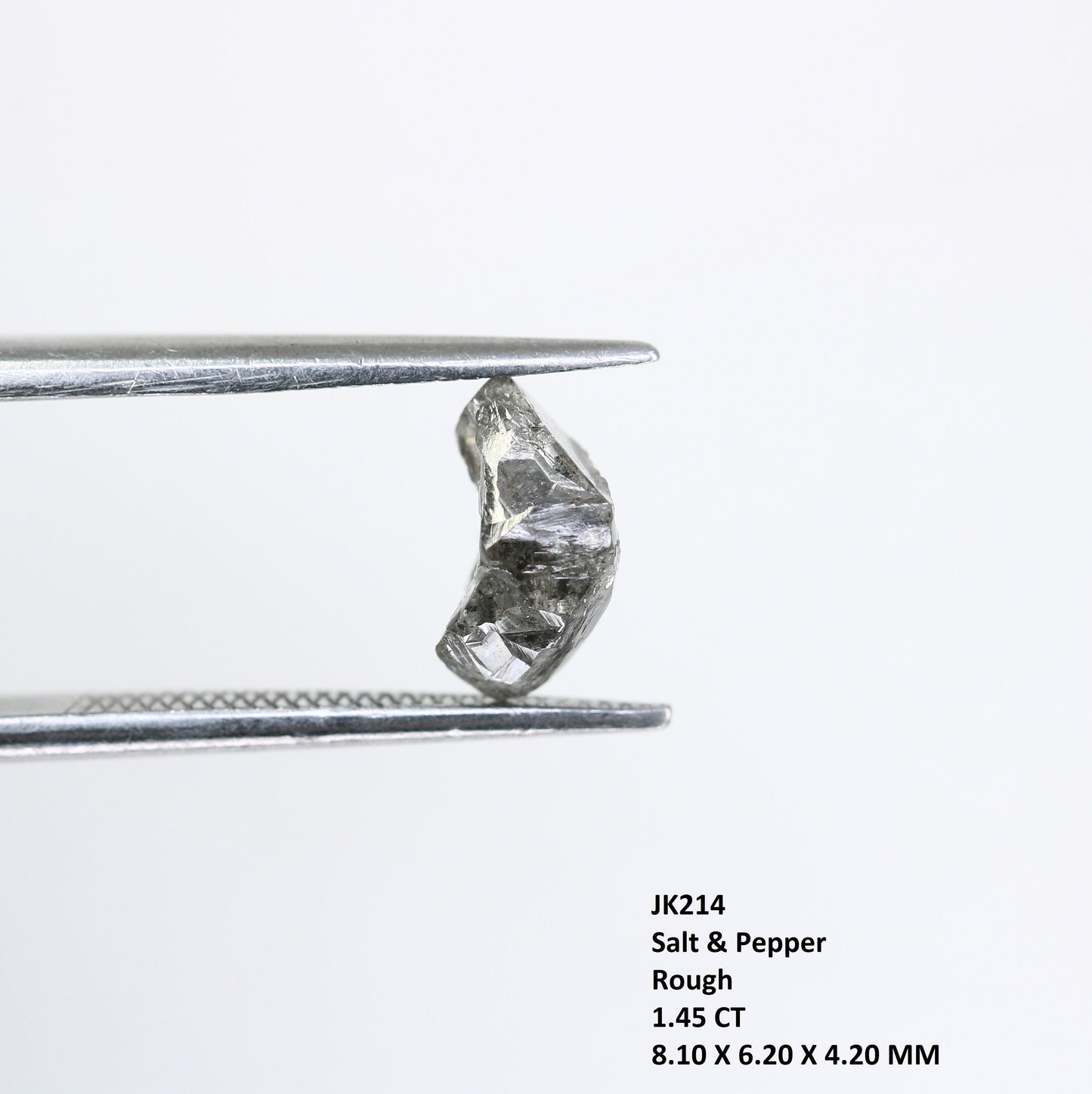 1.45 CT Salt and Pepper Uncut Gray Diamond|For Rough Diamond Gold Ring|Raw Diamond For Jewelry|Unique Gift|Antique Raw Diamond Gift