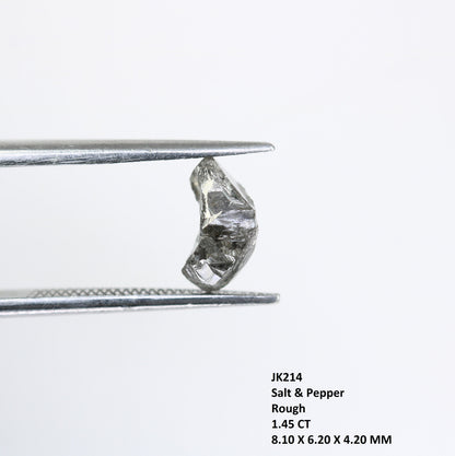 1.45 CT Salt and Pepper Uncut Gray Diamond|For Rough Diamond Gold Ring|Raw Diamond For Jewelry|Unique Gift|Antique Raw Diamond Gift