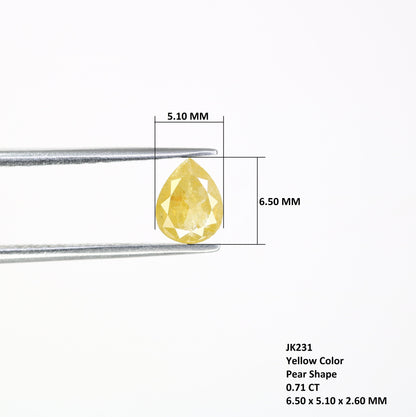 Loose Yellow Rose Cut Pear Rustic Diamond | Unique Gold Ring | Natural Diamond Jewelry