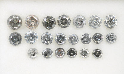 Lot of Salt and Pepper Diamonds | Natural Round Rose Cut Gemstones | Loose Diamonds for Gold Jewelry | Unique Gifts for Men and Women