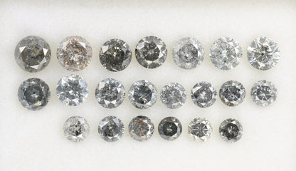Lot of Salt and Pepper Diamonds | Natural Round Rose Cut Gemstones | Loose Diamonds for Gold Jewelry | Unique Gifts for Men and Women