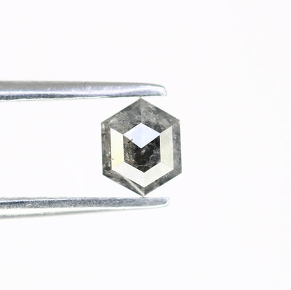 0.54 CT Hexagon Cut Salt and Pepper Diamond - Natural Hexagon Diamond - Salt and Pepper Ring - Gift for Wifey - Gift for mother - jewelry
