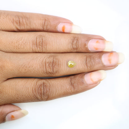 Loose Yellow Rose Cut Pear Rustic Diamond | Unique Gold Ring | Natural Diamond Jewelry