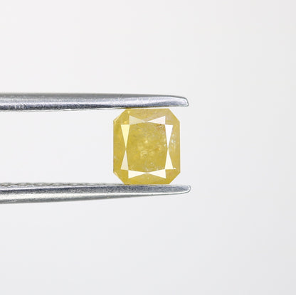 0.61 CT Fancy Yellow Salt and Pepper Emerald Shape Diamond - Natural Loose Emerald Cut Diamond - Ideal for Emerald Engagement Ring