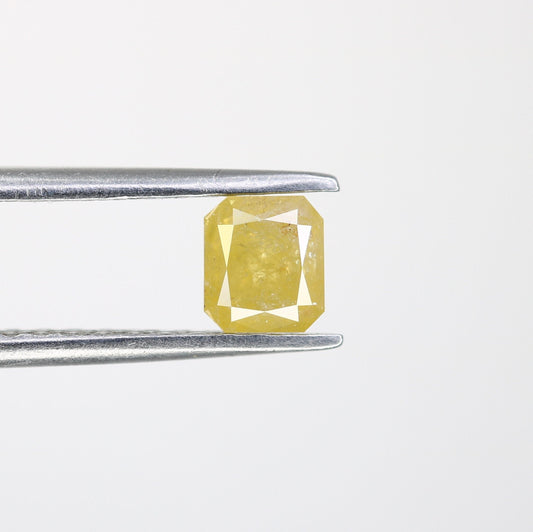 0.61 CT Fancy Yellow Salt and Pepper Emerald Shape Diamond - Natural Loose Emerald Cut Diamond - Ideal for Emerald Engagement Ring