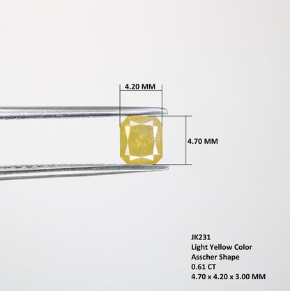 0.61 CT Fancy Yellow Salt and Pepper Emerald Shape Diamond - Natural Loose Emerald Cut Diamond - Ideal for Emerald Engagement Ring