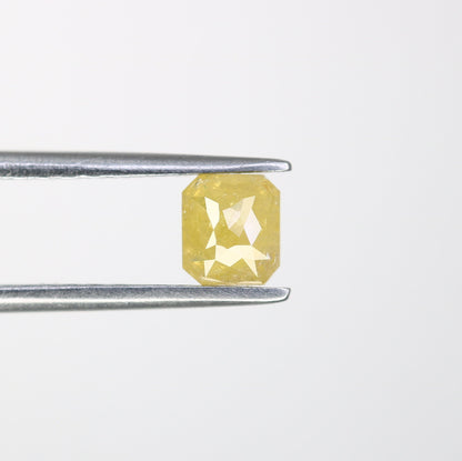 0.61 CT Fancy Yellow Salt and Pepper Emerald Shape Diamond - Natural Loose Emerald Cut Diamond - Ideal for Emerald Engagement Ring
