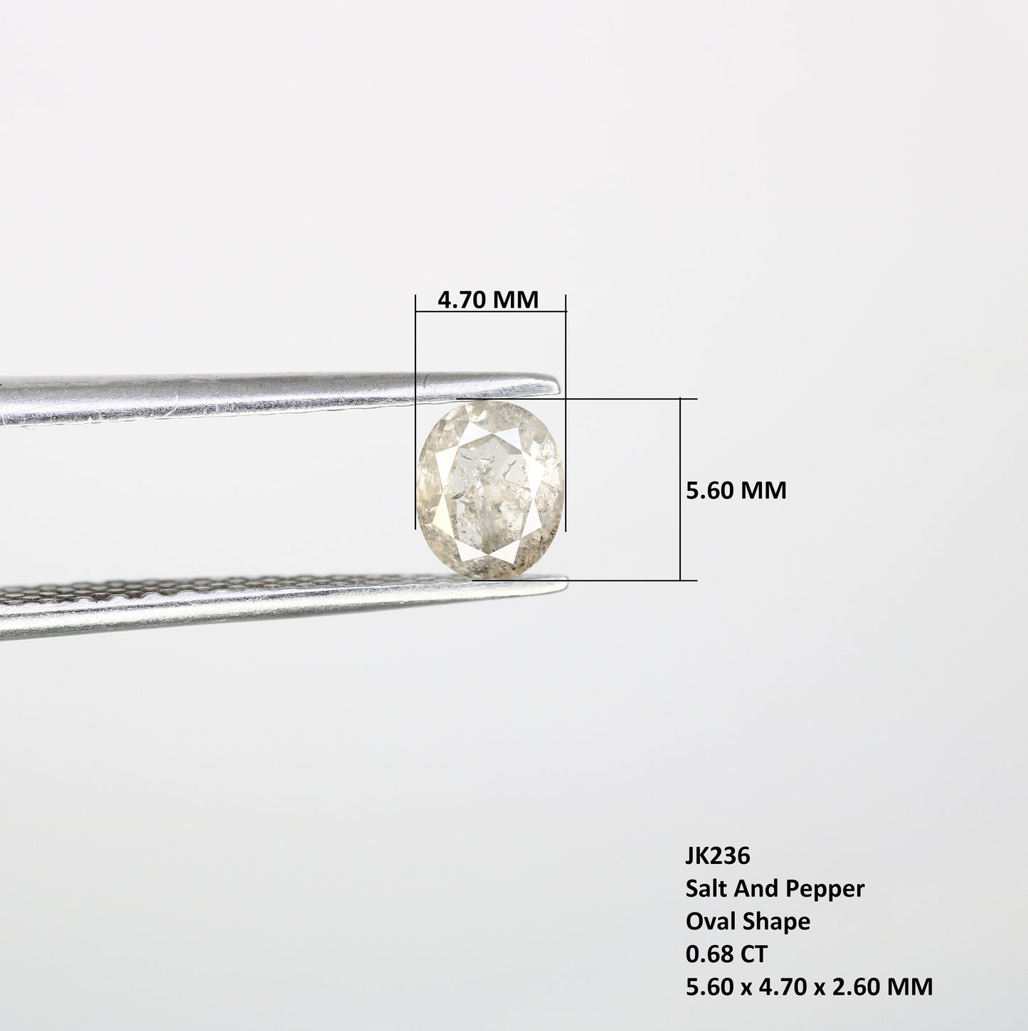 Salt and Pepper Oval Cut Diamond - Ideal for Engagement Rings & Elegant Gold Ring Jewelry for Unique Style