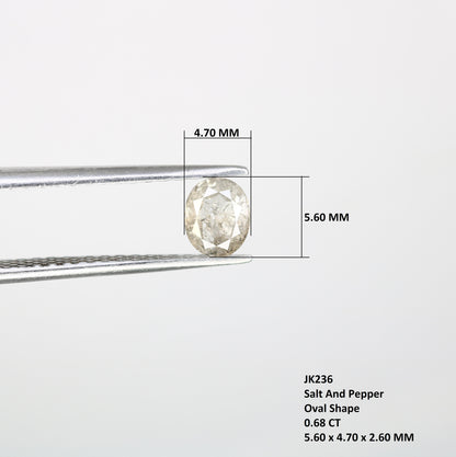 Salt and Pepper Oval Cut Diamond - Ideal for Engagement Rings & Elegant Gold Ring Jewelry for Unique Style