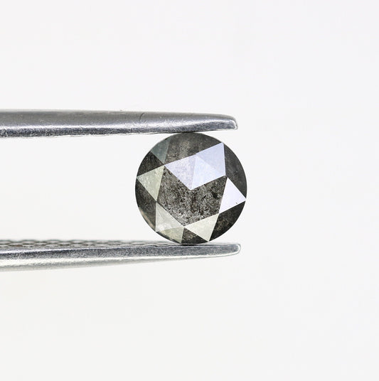 0.53 CT Rose Cut Round Salt And Pepper Real Diamond For Proposal Ring ll Gift For Girlfriend ll Gift For Wife ll Gift For Daughter Diamonds