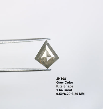 1.64 CT Grey Kite shape Natural Loose Diamond  -Kite Shape Salt and Pepper Diamond - For Salt Pepper Diamond Ring - Sale Offer- Unique Gift