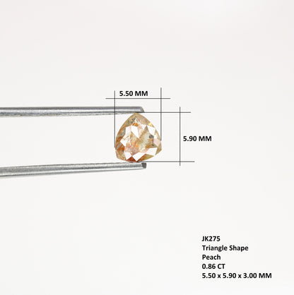 0.86 CT Beautiful Trillion Shape Fancy Natural Peach Diamond For Proposal Ring | Trillion Diamond Ring | Peach Trillion Diamond | Stone Ring