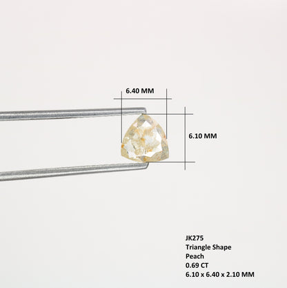 0.69 CT Natural Peach Beautiful Trillion Shape Diamond For Wedding Ring | Peach Trillion Stone | Trillion Diamond Ring | Peach Diamond Ring