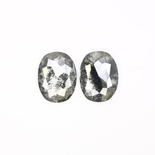 Oval Cut Loose Pair Salt and Pepper Diamond, Natural Loose Diamond, Fancy Diamond for Wedding Ring & Earring, jewelry gift for women