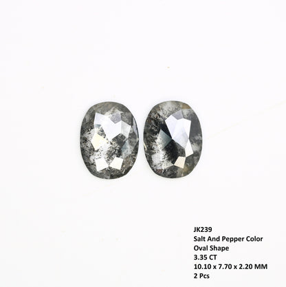Oval Cut Loose Pair Salt and Pepper Diamond, Natural Loose Diamond, Fancy Diamond for Wedding Ring & Earring, jewelry gift for women