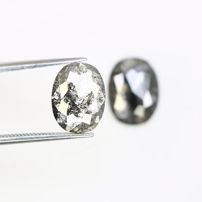 Oval Cut Loose Pair Salt and Pepper Diamond, Natural Loose Diamond, Fancy Diamond for Wedding Ring & Earring, jewelry gift for women