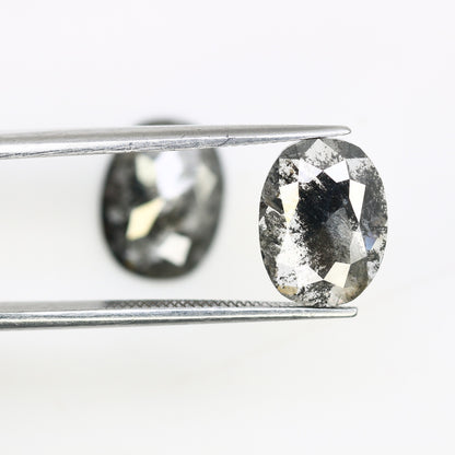 Oval Cut Loose Pair Salt and Pepper Diamond, Natural Loose Diamond, Fancy Diamond for Wedding Ring & Earring, jewelry gift for women