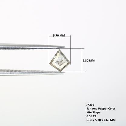 0.55 CT Kite shape Natural Loose Diamond  -Kite Shape Salt and Pepper Diamond - For Salt Pepper Diamond Ring - Sale Offer- Unique Gift