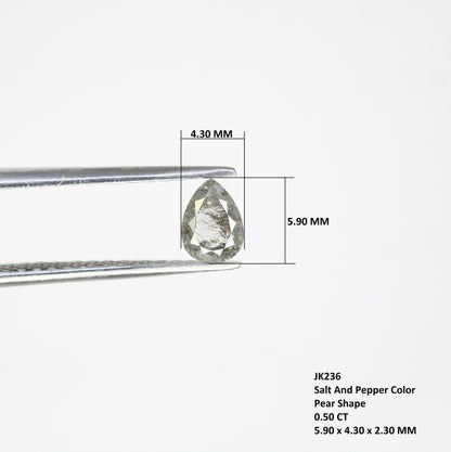 0.50ct Loose Pear Salt and Pepper DiamondFor Gold Ring Diamonds