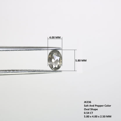 Natural Loose Oval Shape Diamond - 5.80 MM Brown & Grey Oval Rose Cut - Unique Loose Diamonds for Custom Jewelry Designs