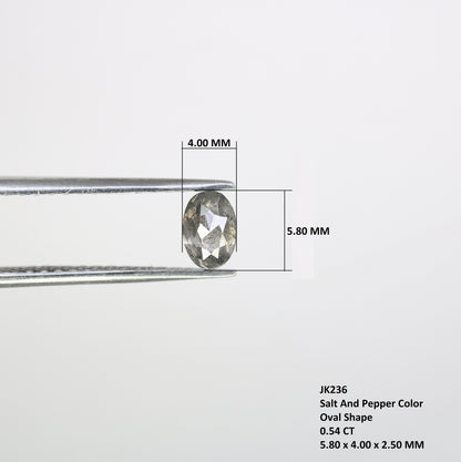 Natural Loose Oval Shape Diamond - 5.80 MM Brown & Grey Oval Rose Cut - Unique Loose Diamonds for Custom Jewelry Designs