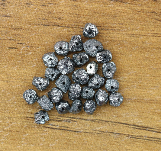 Black Rough Drilled Raw Diamonds For Necklace & BraceletsFor Gold Ring Diamonds