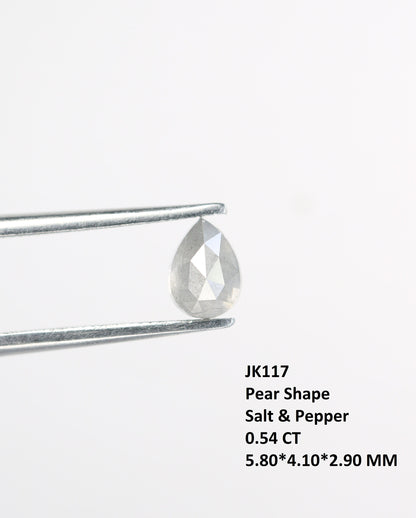 Rose Cut Pear Salt and Pepper Diamond RingFor Gold Ring Diamonds