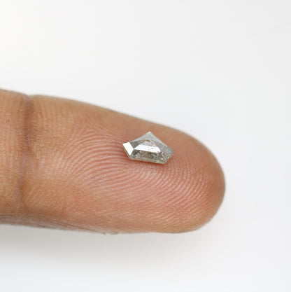 0.58 CT Salt and Pepper Diamond Shield Cut For handmade necklace pendant Black/Grey crystal Diamond for Engagement Ring Anniversary Gift