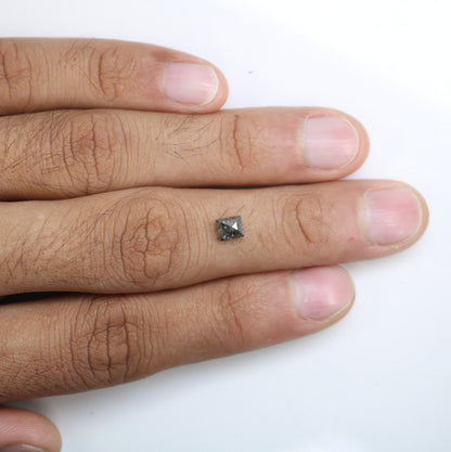 0.83 CT Salt and Pepper Diamond Shield Cut For handmade necklace pendant Black/Grey crystal Diamond for Engagement Ring Anniversary Gift