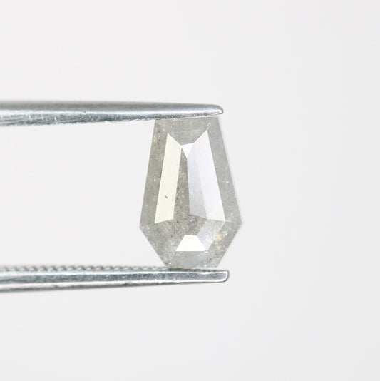1.18 CT Salt and Pepper Natural Loose Diamond, Coffin Cut For handmade necklace pendant, Fancy Diamond for Engagement Ring Anniversary