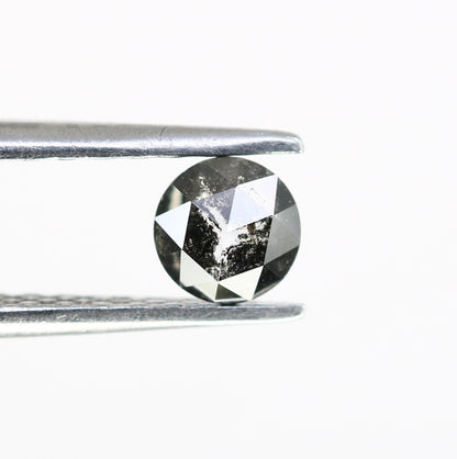 0.37 CT Loose Rose Cut Round Salt and Pepper Real Diamond For Wedding/ Engagement RingFor Gold Ring Diamonds